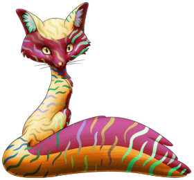 Rainbow Zebra Fox | Xanje